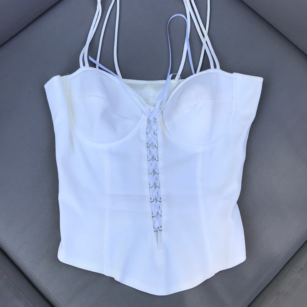 White corset tank top